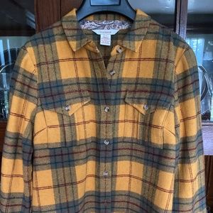 Sundance Catalog Plaid Wool Jacket Shacket Size 2 Lace Back